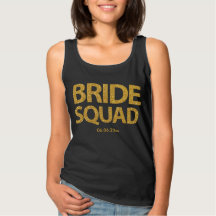 Personalizado Bride Squad Golden Sequins Black Tan