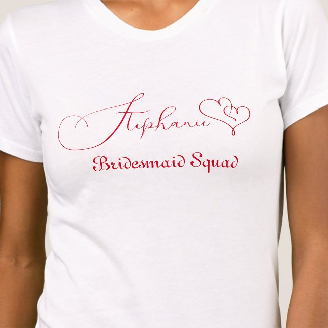 Camiseta Personalizado Bridesmaid Squad guión Minimalista m (Subido por el creador)