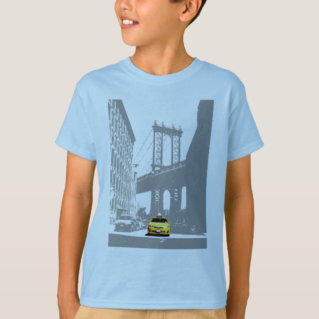 Camiseta Personalizado Brooklyn Bridge Yellow Taxi New York (Anverso)