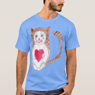 Camiseta Personalizado Brown Gato Ruso Nidor Muñeca Corazón