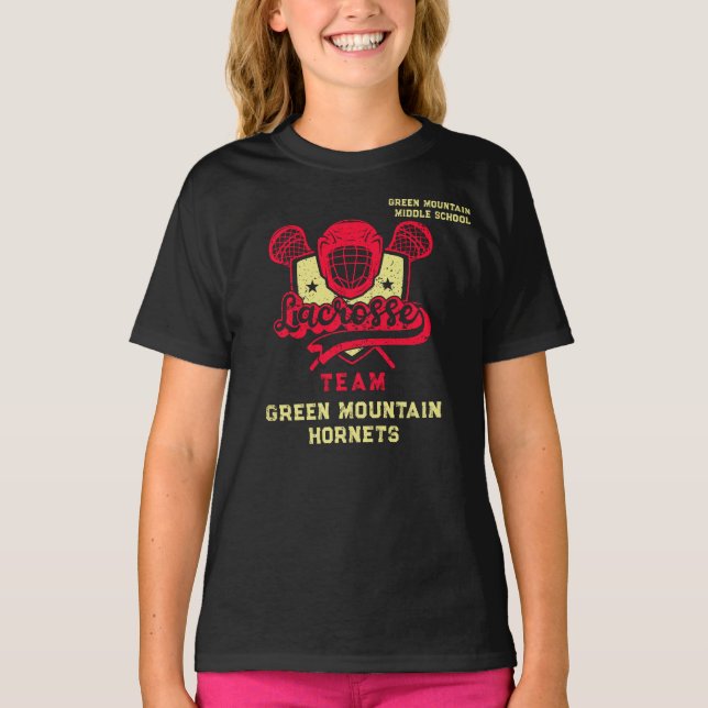 Camiseta Personalizado Caja Campo Lacrosse Equipo Número de (Anverso)