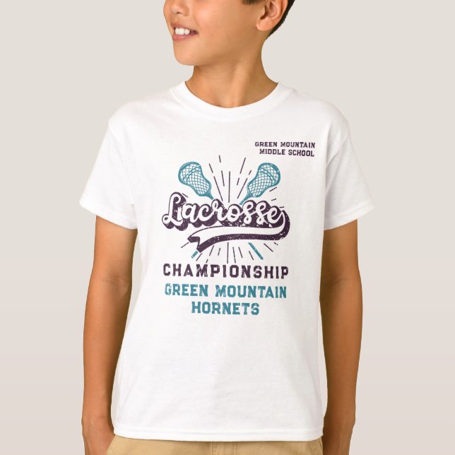 Camiseta Personalizado Caja Campo Lacrosse Equipo Número de (Anverso)