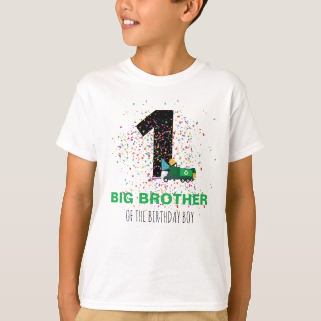 Camiseta Personalizado Camión de la basura Hermano del part (Anverso)