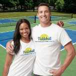 Camiseta Personalizado Camisas de pelota, ciudad, club, jug<br><div class="desc">Personalizar esta camisa con tu nombre de club de pickleball,  nombres de jugadores,  ciudad,  nombre del torneo,  etc. Cambie fácilmente el color de la fuente también.</div>