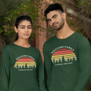 Camiseta Personalizado Camping Trip Forest Sunset Long Slee