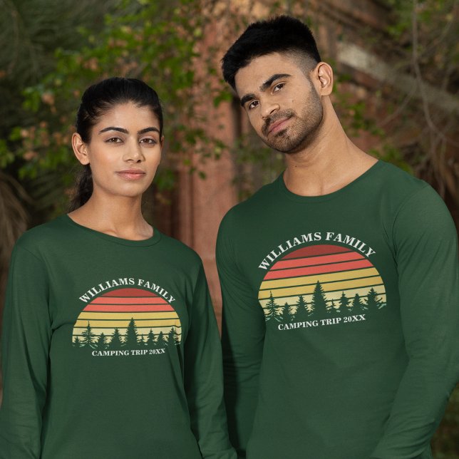 Camiseta Personalizado Camping Trip Forest Sunset Long Slee (Subido por el creador)