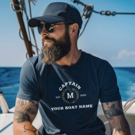 Camiseta Personalizado Capitán Bote Monograma Laurel Náutic