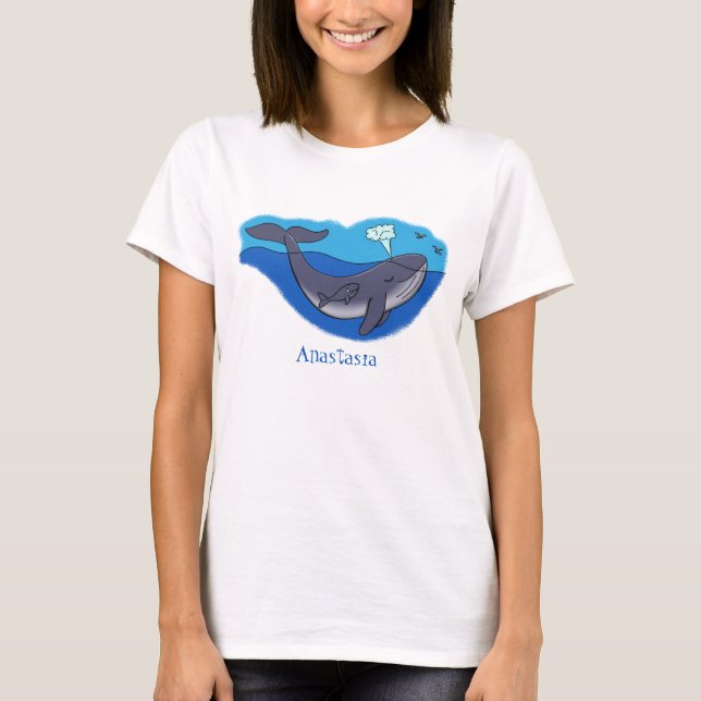 Camiseta Personalizado caprichoso de ballenas y terneros (Anverso)