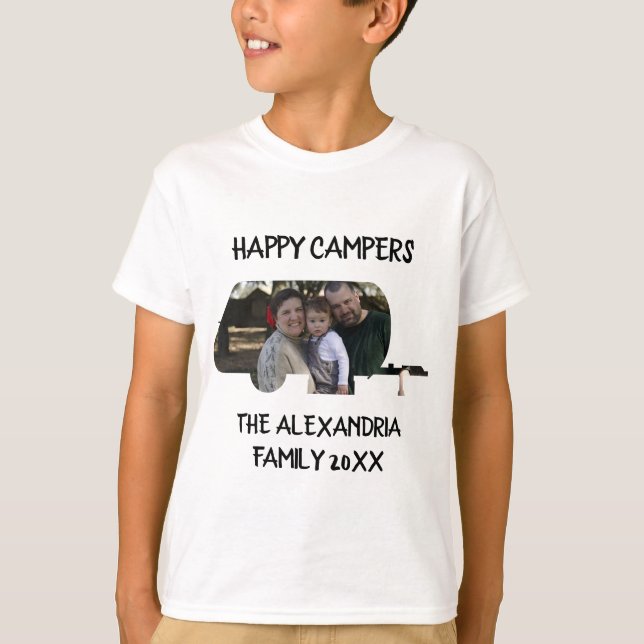 Camiseta Personalizado caravana caravana familia foto campi (Anverso)