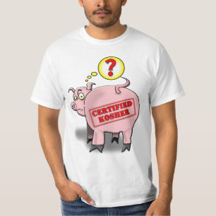 Camiseta Personalizado certificado de Kosher Pig