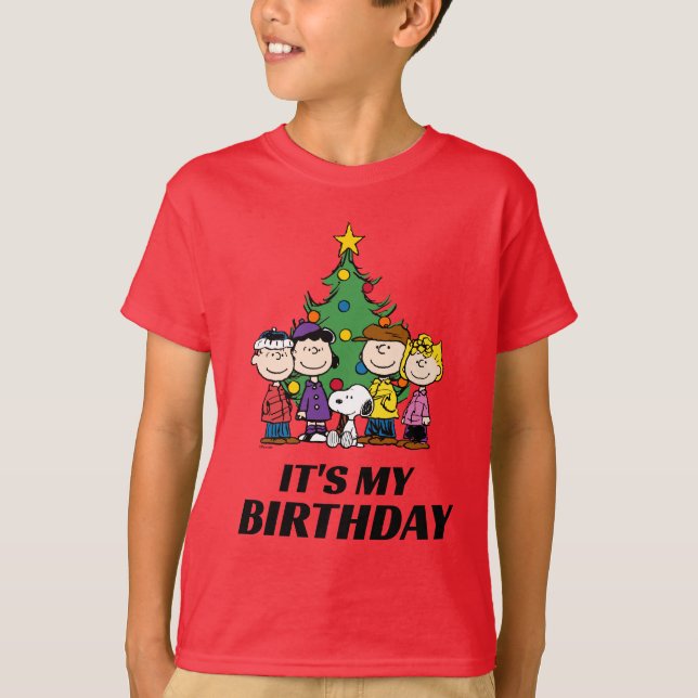 Camiseta Personalizado Charlie Brown y amigos Cumpleaños de (Anverso)