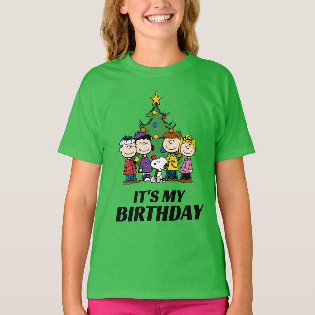 Camiseta Personalizado Charlie Brown y amigos Cumpleaños de (Anverso)