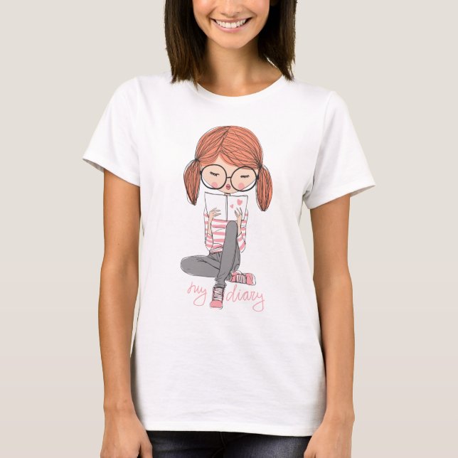 Camiseta personalizado-chica-ilustracion de la mujer (Anverso)