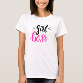 Camiseta Personalizado Chica Jefe Script Corazones rosados 