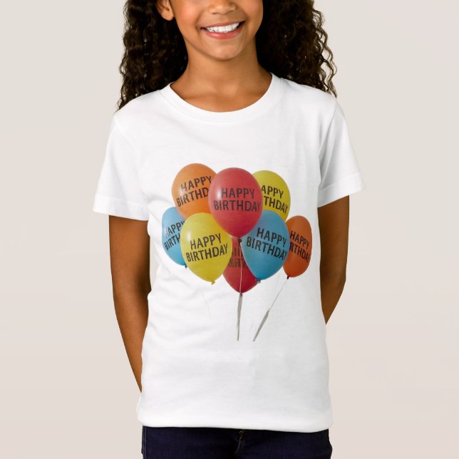 Camiseta Personalizado chicas Feliz cumpleaños T-Shirt (Anverso)