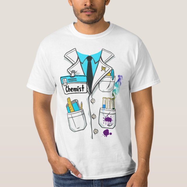 Camiseta Personalizado Ciencia Química Nombre Etiqueta Cost (Anverso)