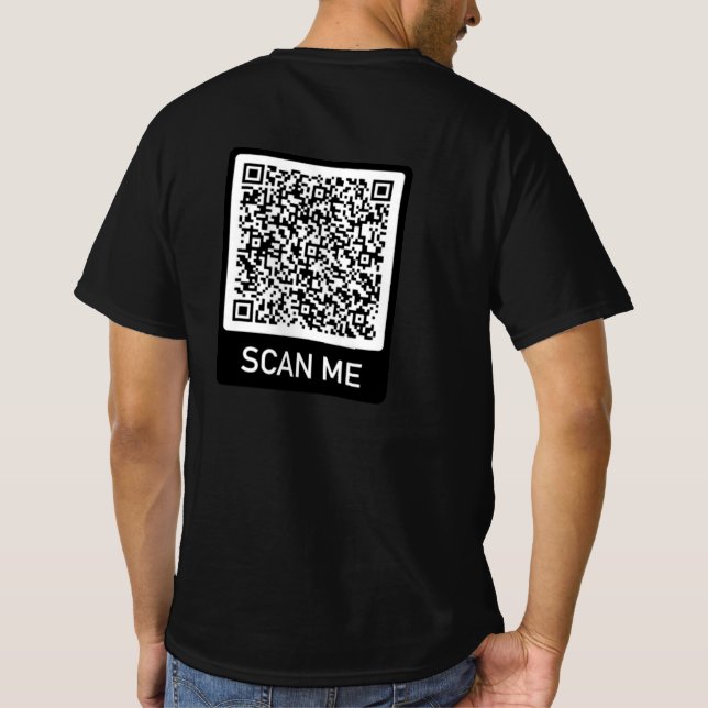 Camiseta Personalizado Código QR Analizar información sobre (Reverso)