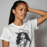Personalizado Color Cowgirl Line Drawing País Occi