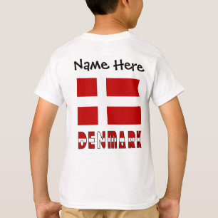 Camiseta Personalizado con Dinamarca y la bandera danesa