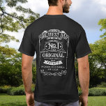 Camiseta Personalizado con nombres, el mejor regalo de papá<br><div class="desc">¡Sorprende a tu papá con esta hermosa camiseta personalizada de "Gran Papá"! Larga impresión de estilo antiguo en la parte posterior con la frase "Gran papá, edición limitada, número 1 original, desde (tu fecha) el mejor padre de (los nombres de tus hijos)". Pequeño diseño de bolsillo en la parte delantera...</div>