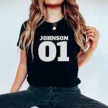 Camiseta Personalizado Con Número De Personalizado De Nombr<br><div class="desc">Elevar el estilo de vacaciones de su familia con la "Camiseta de vacaciones personalizada con número de Personalizado de nombre". Esta camisa personalizada presenta un diseño unificado con el nombre de la familia, el año establecido, y nombres y números individuales, asegurando que cada miembro de la familia se destaque con...</div>