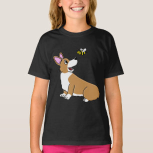 Camiseta Personalizado Corgi Bee Chica Ringer TShirt