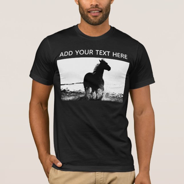 Camiseta Personalizado corriendo la plantilla de caballos h (Anverso)