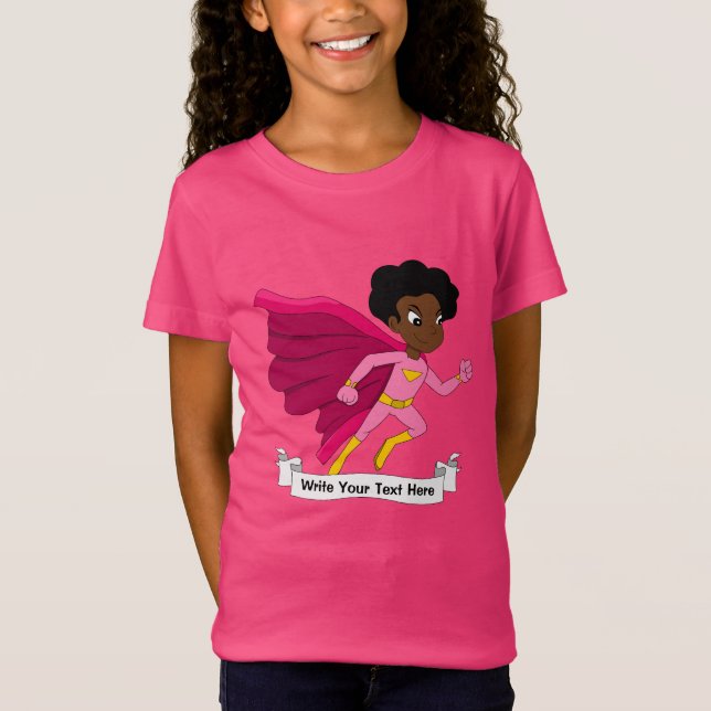 Camiseta Personalizado corriendo superhéroe chica personali (Anverso)