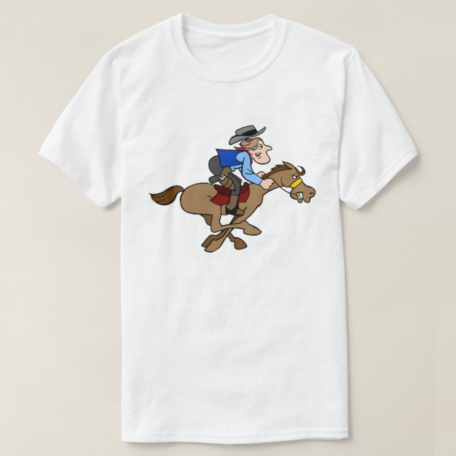 Camiseta Personalizado Cowboy Gallops Rápido Caballo Animad (Diseño del anverso)
