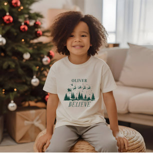 Camiseta Personalizado Cree Trineo de Santa Navidad coincid