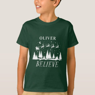 Camiseta Personalizado Cree Trineo de Santa Navidad coincid