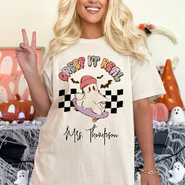 Camiseta Personalizado Creep It Real Skateboarding Ghost Ha