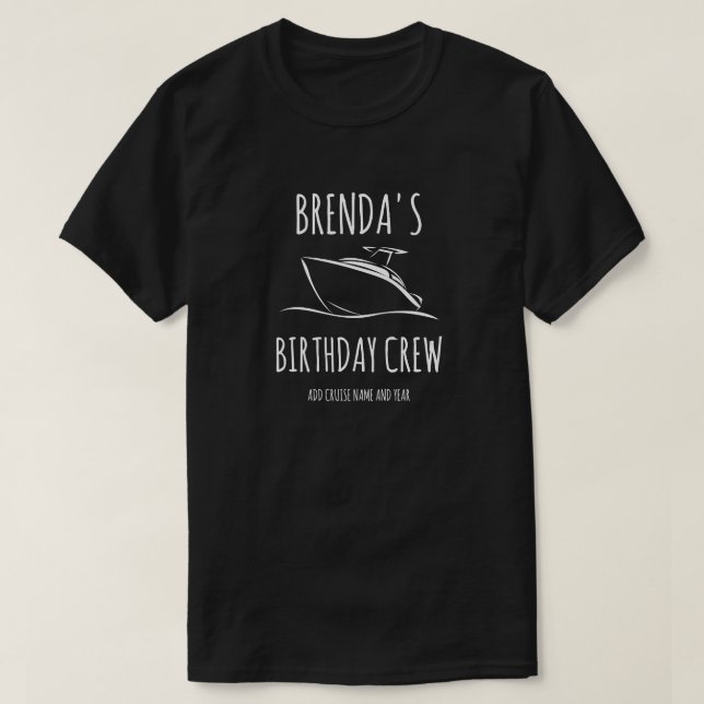 Camiseta Personalizado Cruise Birthday Crew 70th 60th Birth (Diseño del anverso)