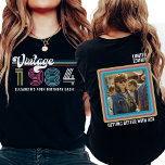 Camiseta Personalizado Cualquier Guay de cumpleaños de foto<br><div class="desc">Presentamos nuestra foto del cumpleaños a la camiseta de cualquier Personalizado de vejez, ¡un tributo atemporal a su día especial! Captura la nostalgia clásica de décadas pasadas con nuestro tee de inspiración retro, perfecto para cualquier celebración de cumpleaños de un hito. Ya sea que cumplas 70, 80 o 90 años,...</div>