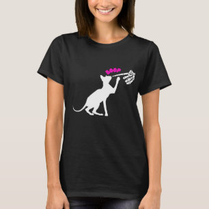 Camiseta Personalizado Curiosa Sphynx Cat Skeleton Finger B