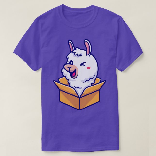 Camiseta Personalizado Cuta Alpaca En Caja (Diseño del anverso)