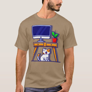 Camiseta Personalizado Cuta Gato Bajo Tabla