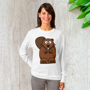 Camiseta Personalizado cutáneo castor divertido animal de W