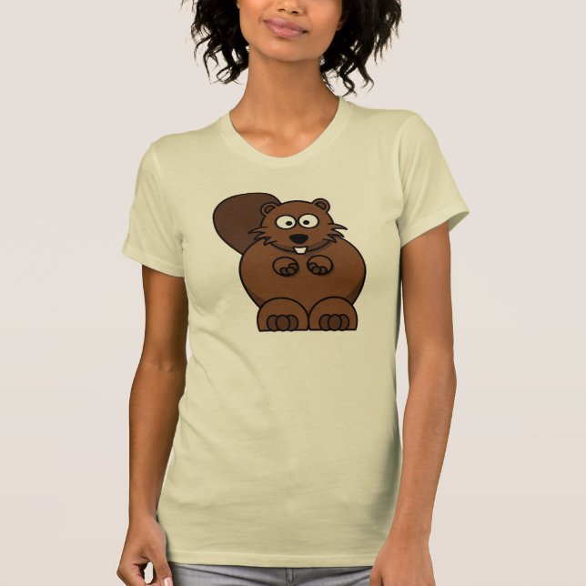 Camiseta Personalizado cutáneo castor divertido animal de W (Anverso)