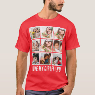 Camiseta Personalizado Cute Amo a mi novia 9 collage de fot