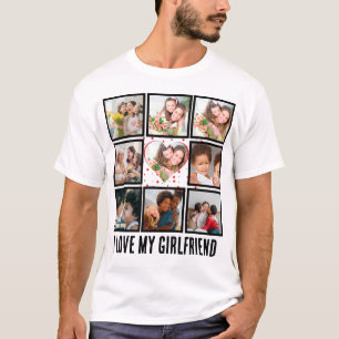 Camiseta Personalizado Cute Amo a mi novia 9 collage de fot