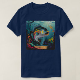 Camiseta Personalizado Cute Bass Fish