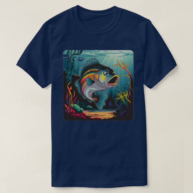 Camiseta Personalizado Cute Bass Fish (Diseño del anverso)