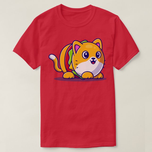 Camiseta Personalizado Cute Burger Cat (Diseño del anverso)
