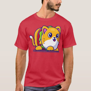 Camiseta Personalizado Cute Burger Cat