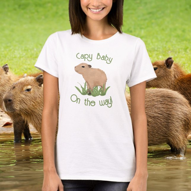 Camiseta Personalizado Cute Capybara Bebé Mamá Para Ser (Subido por el creador)