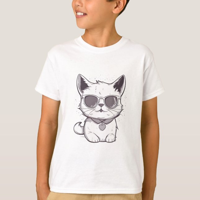 Camiseta Personalizado Cute Cat (Anverso)