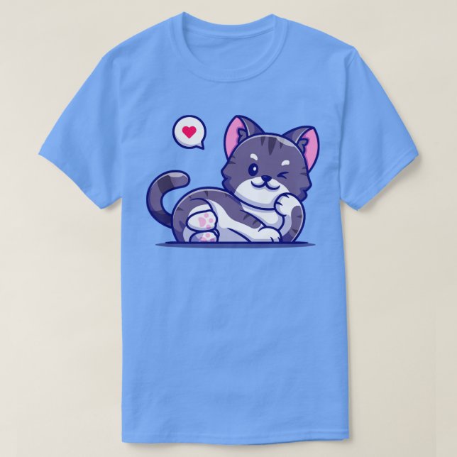Camiseta Personalizado Cute Cat Lay (Diseño del anverso)