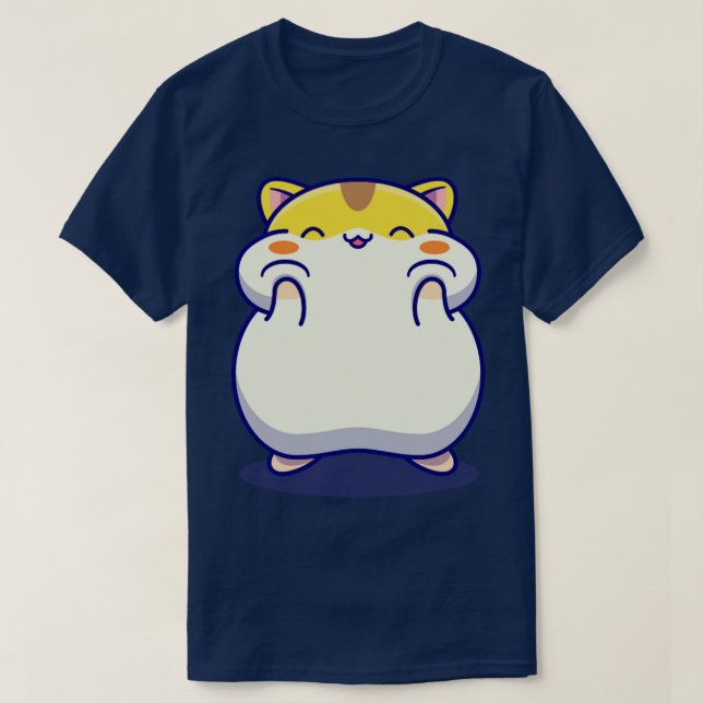 Camiseta Personalizado Cute Happy Hamster (Diseño del anverso)