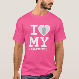 Camiseta Personalizado Cute Pink Amo a mi novia foto de hom